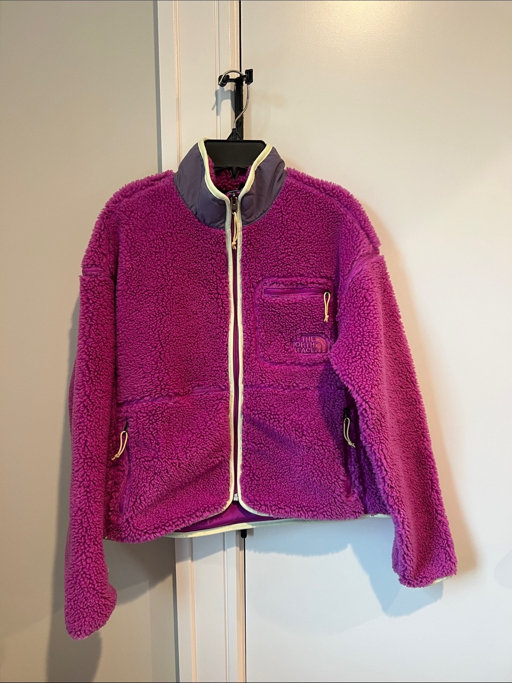 The North Face Purple Sherpa Fleece Jacket with Contrast Trim